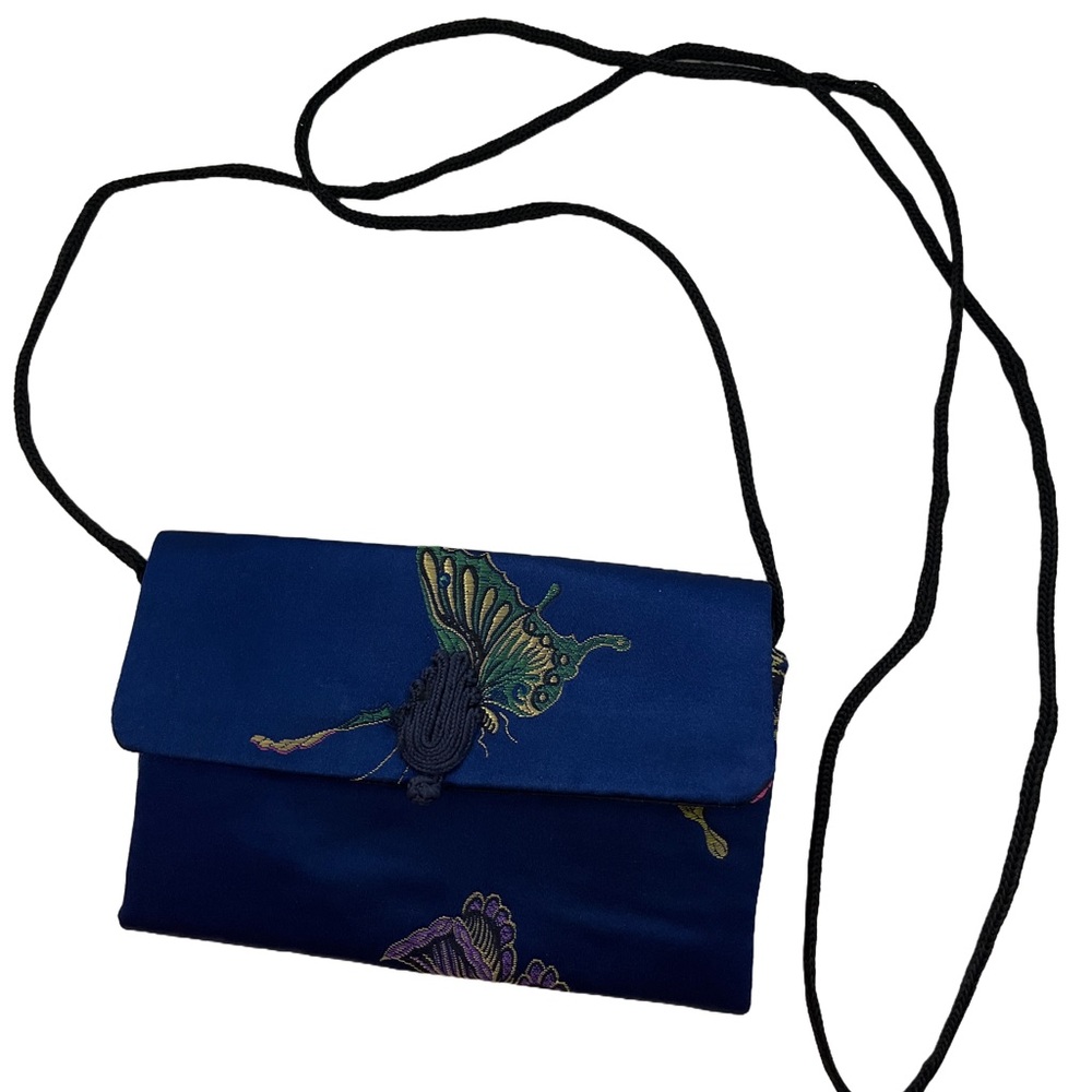 Small butterfly print crossover purse